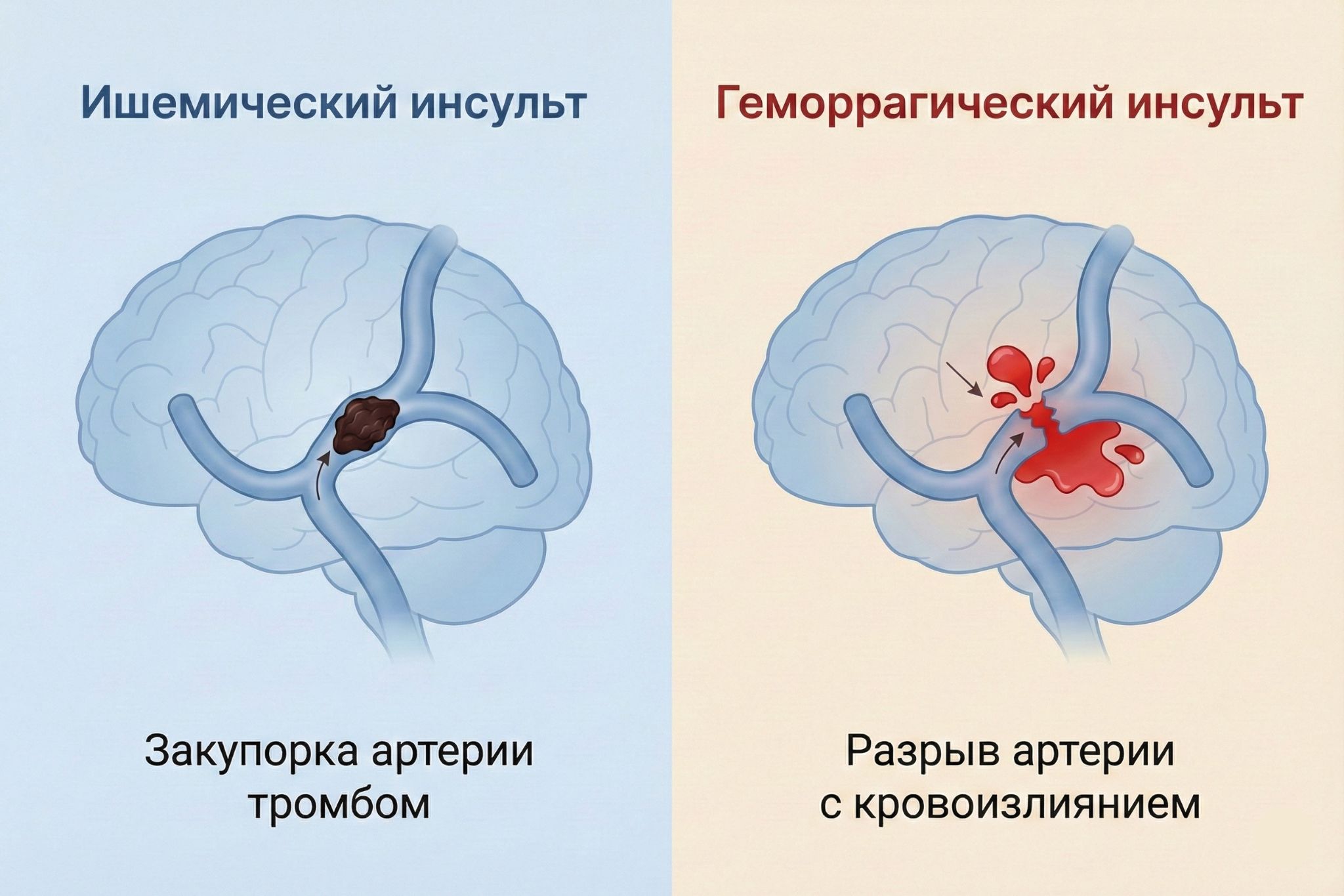 Развитие инсульта